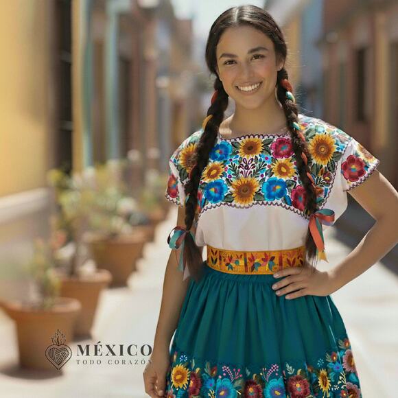 Mexican Folkloric belt day of the dead 5 de Mayo colorfull mexico todo corazon - Picture 1 of 5